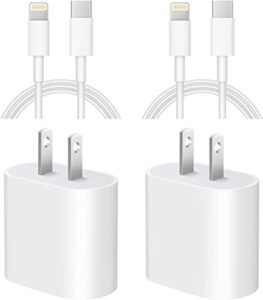 【apple mfi certified】 iphone fast charger usb c wall charger 20w pd adapter with 6ft charging cable compatible iphone 14/14 pro/14 pro max/14 plus/13 12 11 pro max/pro/mini/xs max/xr/x, ipad and more