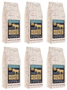 moose munch gourmet ground coffee by harry & david, 6/12 oz bags (maple vanilla)