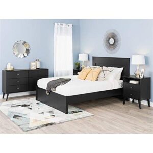 Prepac Milo Mid-Century 6 Drawer Dresser For Bedroom, 16" D x 52.50" W x 33" H, Black