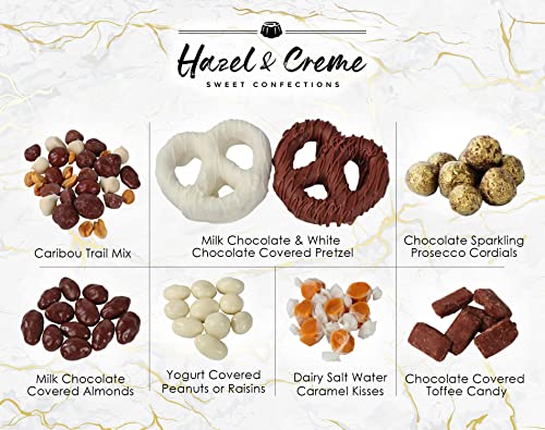 Hazel & Creme Birthday Tin Gift Box - HAPPY BIRTHDAY Gift Basket - Gourmet Chocolate Gift Box for Women / Men