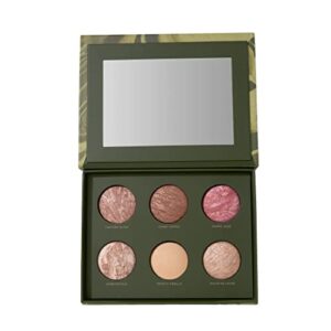 laura geller new york full face cheek to chic tropical glow face palette 2 blushes, 2 highlighters & 2 bronzers, includes 6 full-sized shades