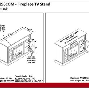 Ameriwood Home Chicago Electric Fireplace TV Console for TVs up to a 50", Natural