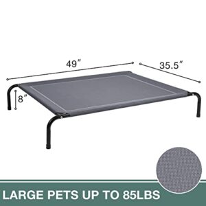 Eterish Elevated Bed for Small, Medium, Large Dogs and Pets, Raised Bed with Durable Frame and Mesh, Dog Cot with Rubber Feet for Indoor and Outdoor Use, Black