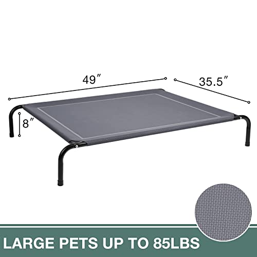 Eterish Elevated Bed for Small, Medium, Large Dogs and Pets, Raised Bed with Durable Frame and Mesh, Dog Cot with Rubber Feet for Indoor and Outdoor Use, Black
