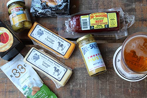 Dan the Sausageman's Kodiak Gift Basket Featuring Beef Summer Sausage, Nut Assortments, Cheese and Mustard. Great for Back to School, Thank You and Appreciation Gifts.