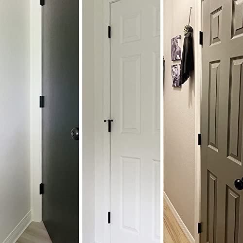 30 Pack Rounded Matte Black Door Hinges 3.5 Inch 5/8" Radius Interior 3 1/2 Inch Door Hinges Flat Iron Bifold Residential Standard Bedroom Indoor Door Hinges for Doors 3 ½"x 3 ½" Hardware Controls