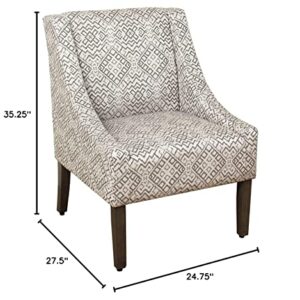 HomePop Modern Swoop Arm Accent Chair, Gray Geometric