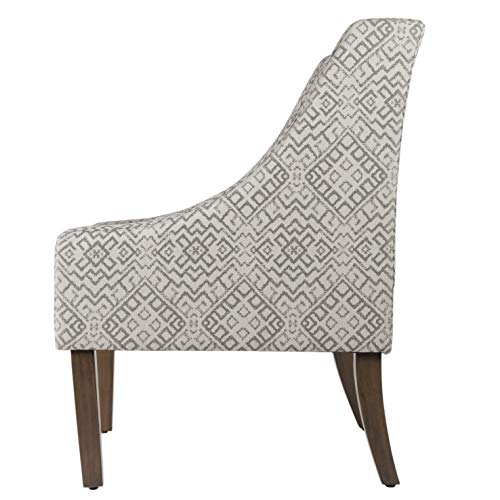 HomePop Modern Swoop Arm Accent Chair, Gray Geometric