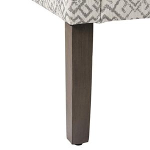 HomePop Modern Swoop Arm Accent Chair, Gray Geometric