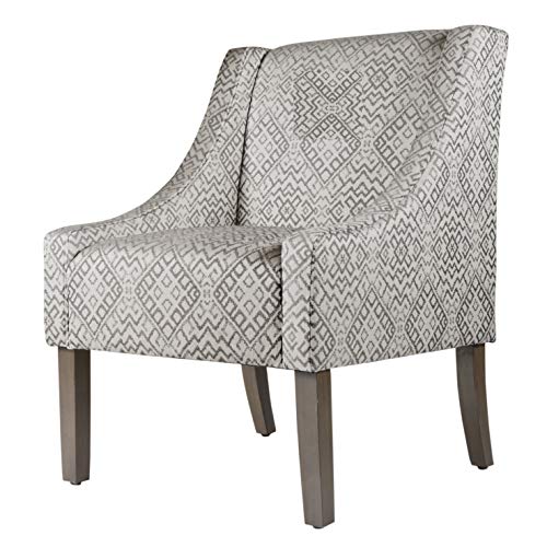HomePop Modern Swoop Arm Accent Chair, Gray Geometric