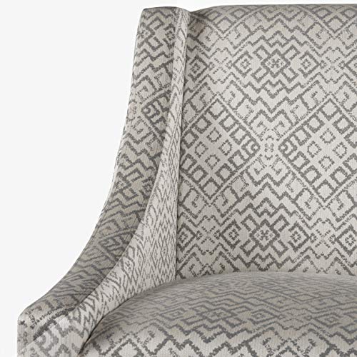 HomePop Modern Swoop Arm Accent Chair, Gray Geometric