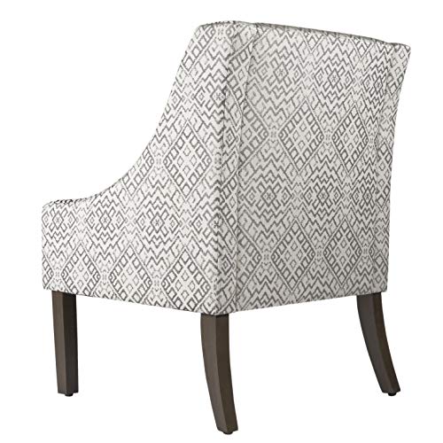 HomePop Modern Swoop Arm Accent Chair, Gray Geometric