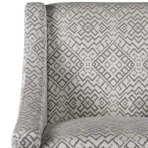 HomePop Modern Swoop Arm Accent Chair, Gray Geometric