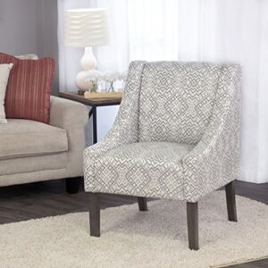 HomePop Modern Swoop Arm Accent Chair, Gray Geometric