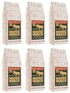 moose munch gourmet ground coffee by harry & david, 6/12 oz bags (maple walnut)