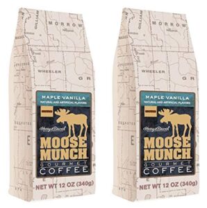moose munch gourmet ground coffee by harry & david, 2/12 oz bags (maple vanilla)