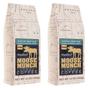 Moose Munch Gourmet Ground Coffee by Harry & David, 2/12 oz bags (Maple Vanilla)