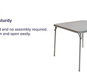 Flash Furniture Folding Card Table - Gray Foldable Card Table Square - Portable Table with Collapsible Legs