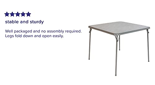 Flash Furniture Folding Card Table - Gray Foldable Card Table Square - Portable Table with Collapsible Legs