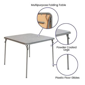 Flash Furniture Folding Card Table - Gray Foldable Card Table Square - Portable Table with Collapsible Legs