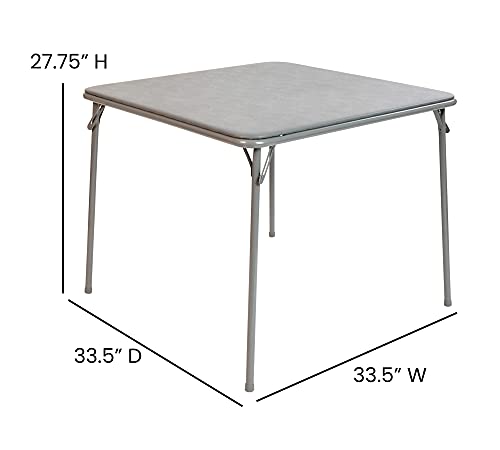 Flash Furniture Folding Card Table - Gray Foldable Card Table Square - Portable Table with Collapsible Legs