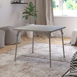 Flash Furniture Folding Card Table - Gray Foldable Card Table Square - Portable Table with Collapsible Legs