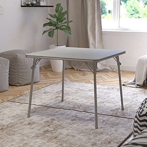 Flash Furniture Folding Card Table - Gray Foldable Card Table Square - Portable Table with Collapsible Legs