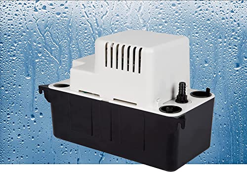 Little Giant VCMA-20ULST 115 Volt, 80 GPH, 1/30 HP Automatic Condensate Removal Pump with Safety Switch and Tubing, White/Black, 554435