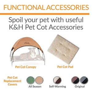 K&H PET PRODUCTS Original Bolster Pet Cot Elevated Pet Bed with Removable Bolsters Charcoal/Black Mesh Small 17 X 22 X 7 Inches