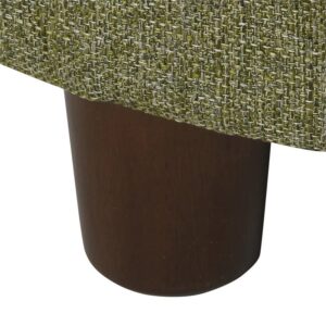 Homepop Home Decor | Upholstered Round Storage Ottoman | Ottoman with Storage for Living Room & Bedroom, Green Tweed