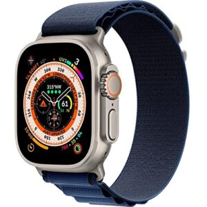 Zsuoop Alpine Loop Nylon Bands Compatible with Apple Watch Ultra 49mm 42mm 44mm 45mm,Adjustable Sport with Metal Titanium G-Hook Stretchy bands for iWatch Series 8/7/6/5/4/3/2/1/SE,Women Men,Blue