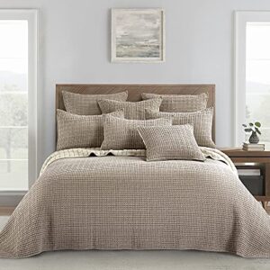 levtex home – mills waffle – king bedspread set – taupe cotton waffle – bedspread size (122 x 106in.), sham size (36 x 20in.)