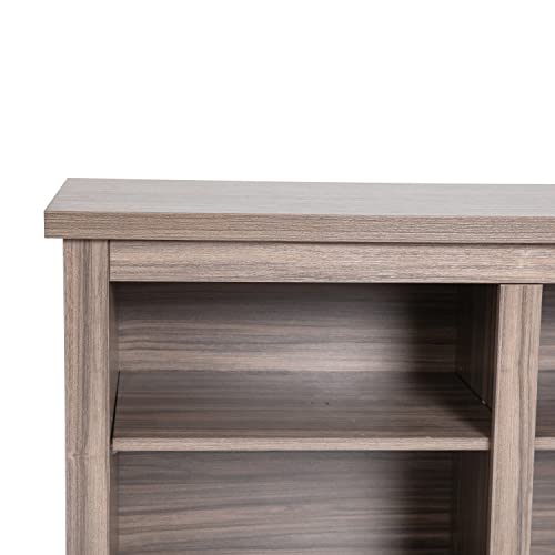Flash Furniture Kilead Farmhouse TV Stand for up to 80" TVs-65 Engineered Wood Framed Media Console with Open Storage, 65", Gray Wash Oak