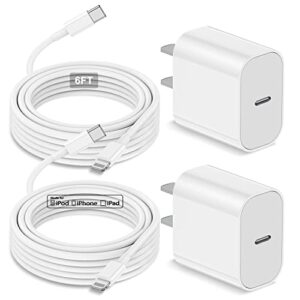 [2pack]iphone 14 13 12 fast charger, [apple mfi certified] 6ft long type c to lightning cable fast charging, apple usb c charger block for iphone14/13/13pro max/12/12 pro max/11/11pro max/xs/xr/x,ipad