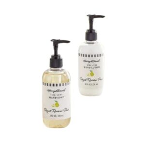 harry & david royal riviera pear scented hand lotion and liquid soap set – 8oz each