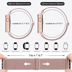 BELONGME 6 Packs Stretchy Nylon Solo Loop for Apple Watch Band Series Ultra SE 8 7 6 5 4 3 2 1 40mm 38mm 44mm 42mm 45mm 41mm 49mm, Women and Men Sport Apple Watch Bands Replacement for iWatch Bands