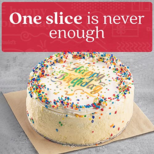 David's Cookies Vanilla Birthday Cake 7"- Premium Fresh Ingredients - Surprise Your Friend and Family With Our Vanilla and Raspberry Flavor Birthday Cake Dessert