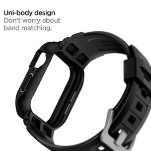 Spigen Rugged Armor Pro Compatible with Apple Watch Case with Band Series 8/7 (45mm) and Series SE2/6/SE/5/4 (44mm) - Black