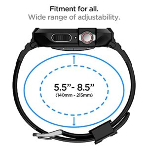 Spigen Rugged Armor Pro Compatible with Apple Watch Case with Band Series 8/7 (45mm) and Series SE2/6/SE/5/4 (44mm) - Black