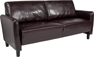 flash furniture living room furniture, brown leathersoft 35″h x 71.5″w x 30.5″d