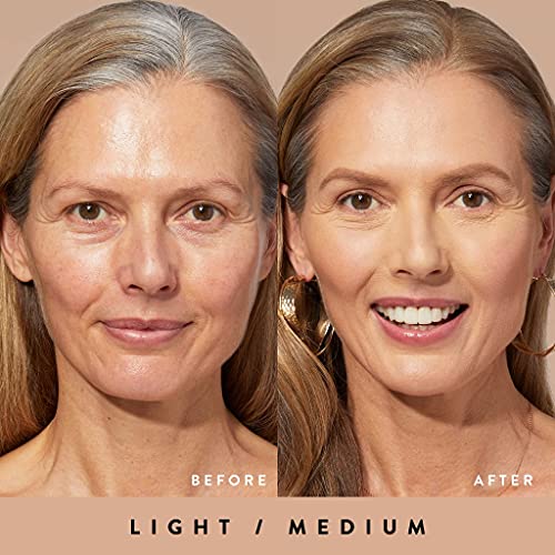 LAURA GELLER NEW YORK Quench-n-Tint Hydrating Foundation - Light/Medium - Sheer to Light Buildable Coverage - Natural Glow Finish - Lightweight Formula with Hyaluronic Acid