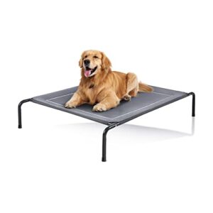 love’s cabin outdoor elevated dog bed – 49in pet dog beds for extra large medium small dogs – portable dog cot for camping or beach, durable fall frame raised dog bed with breathable mesh