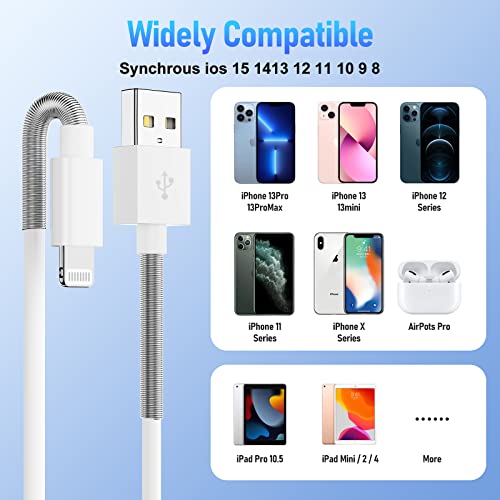 4Pack 6ft iPhone Charger Cable, [Apple MFi Certified] Long Apple Lightning to USB Cable 6 Feet, Fast iPhone Charging Cord 6 Foot for Apple iPhone 13 Pro Max/12 mini/11/XS MAX/XR/8/7/6s/6/5S/SE iPad