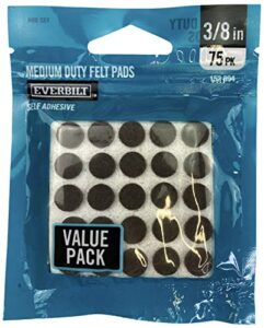 brown medium-duty self-adhesive round 3/8 in. felt pads (75-pack)