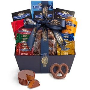 ghirardelli chocolate grand dessert gift basket by a gift inside, 1 count, 3 pounds