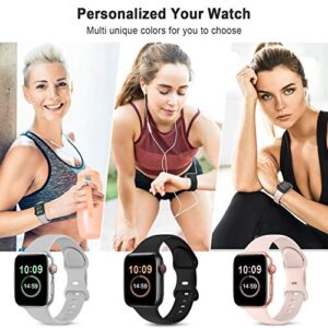 OYODSS 5 Pack Bands Compatible with Apple Watch Band 38mm 40mm 41mm 42mm 44mm 45mm 49mm, Silicone Sport Strap for iWatch Ultra SE Series 8 7 6 5 4 3 2 1 Women PinkSand/Stone/Lavender Gray/Black/Gray