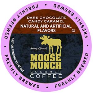 moose munch coffee in single serve cups for use with all keurig k-cups brewers 36 count (dark chocolate candy caramel)