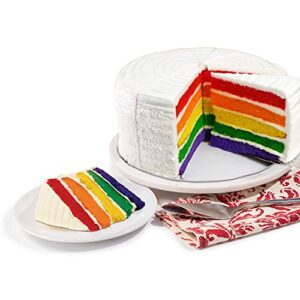 David's Cookies Layered Rainbow Cake 10" - Pre-sliced 14 pcs. Fresh Gourmet Bakery Dessert With 5 Bright and Colorful Layers, Great Gift Idea for Women, Men and Kids