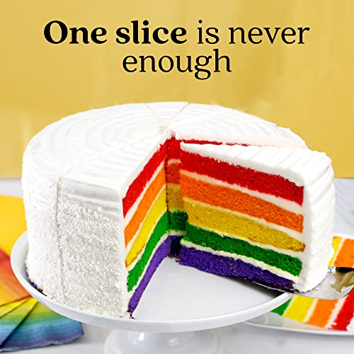 David's Cookies Layered Rainbow Cake 10" - Pre-sliced 14 pcs. Fresh Gourmet Bakery Dessert With 5 Bright and Colorful Layers, Great Gift Idea for Women, Men and Kids