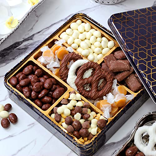 Hazel & Creme Chocolate Gift Basket - Chocolate Assortment Gift Box - Gourmet Gift Food, Holiday, Birthdays, Sympathy, Corporate Gift Tin Him and Her